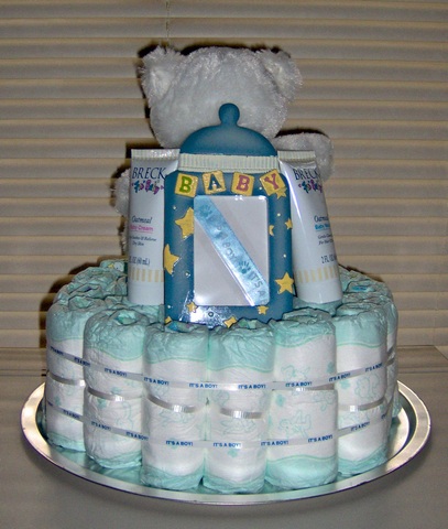 Blue/Boy Single Layer Diaper Cake